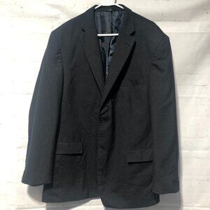 Haggar Suit Up Black Pinstripe Mens Sport Coat Suit Blazer 46L